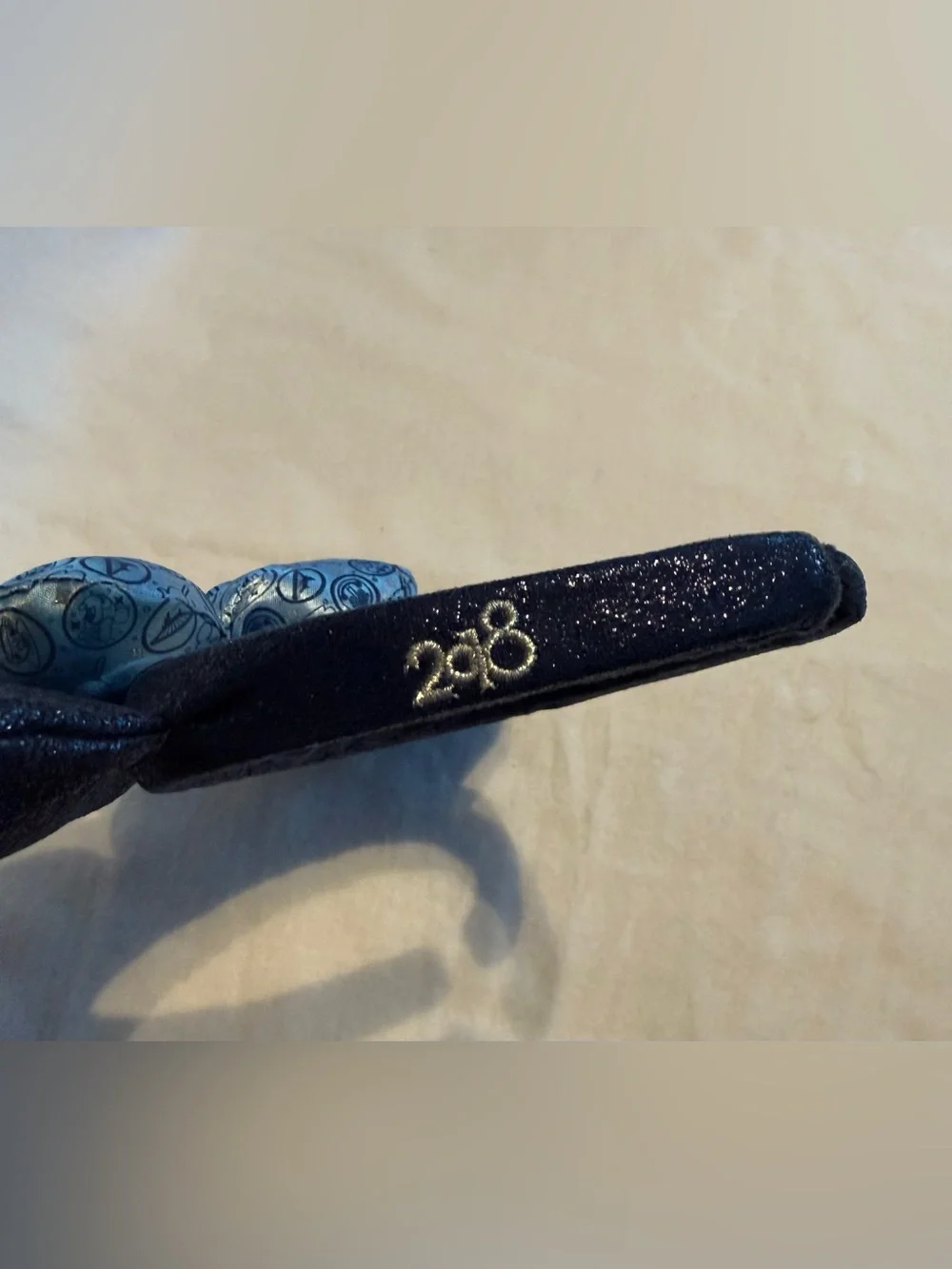 Disney Parks 2018 Navy Blue Glitter Minnie Mouse Ears Headband Blue Icon Bow